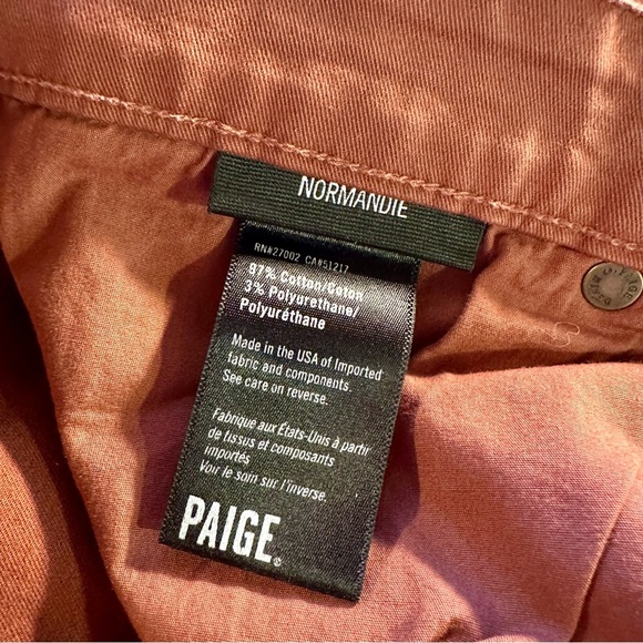 PAIGE Denim ‘Normandie’ Straight Leg Men’s Jeans in “Canyon Red” Size 32 - Picture 8 of 14
